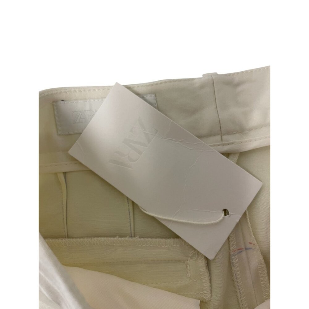 Zara Womens Pants S Ivory Pleated Straight Leg Trousers High Waist 9072/580 NWT - Picture 8 of 16